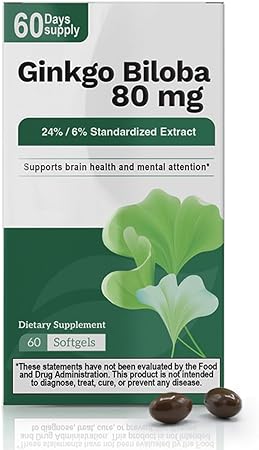 Ginkgo Biloba Supplement 80 mg – Supports Cognitive Function