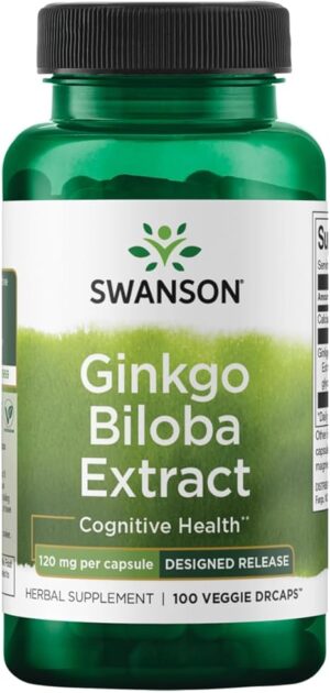 Delayed Release Ginkgo 120 mg 100 Caps by Swanson Ultra