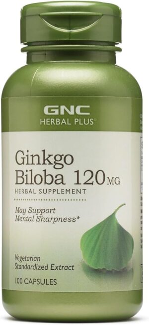 GNC Herbal Plus Ginkgo Biloba 120mg Supplement