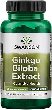 Swanson Ginkgo Biloba Extract 24% 60 Milligrams 120 Capsules