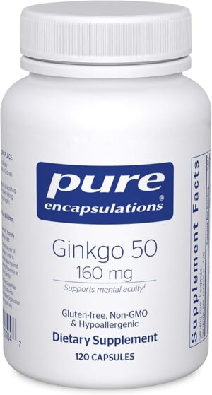 Pure Encapsulations Ginkgo 50 160 mg | Ginkgo Biloba Supplement to Support Oxygen