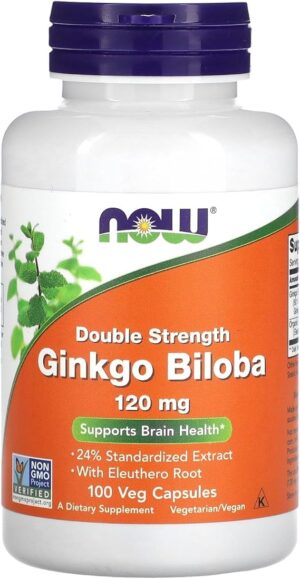NOW Foods Ginkgo Biloba 120 mg 100 Veg Capsules