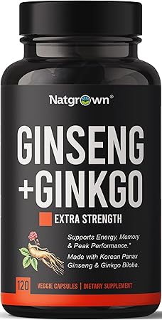 Natgrown Panax Ginseng & Ginkgo Biloba Supplement