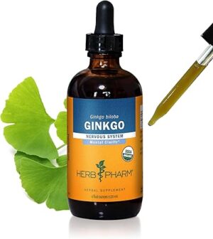 Herb Pharm Certified Organic Ginkgo Liquid Extract for Memory and Concentration