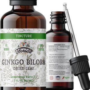 Ginkgo Biloba Tincture Organic Ginkgo Biloba Extract (Ginkgo Biloba) Dried Leaf Herbal Supplement 2 oz