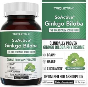 SoActive Ginkgo Biloba with GinkgoSelect® Phytosome | Clinically Studied Enhanced Absorption for Brain