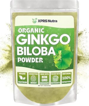 XPRS Nutra Organic Ginkgo Biloba Powder Gingko Biloba Supplements for Cognition
